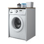 Hanah Home Armario para Lavadora KD103 - 2341, Mueble de Lavadero con Diseño Escandinavo, Nogal y Blanco, 65x91.8x60 cm